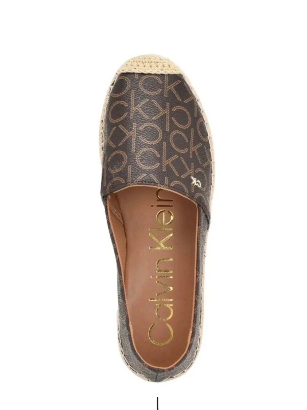 Calvin Klein Brown Logo Slip-On Espadrille